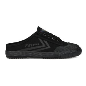 Black / Black Men's Feiyue Fe Lo Mule Shoes | YIHw84vG