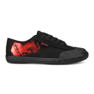 Black / Red Men's Feiyue Bruce Lee Dragon Fe Lo 1920 Shoes | 4VMSLur4