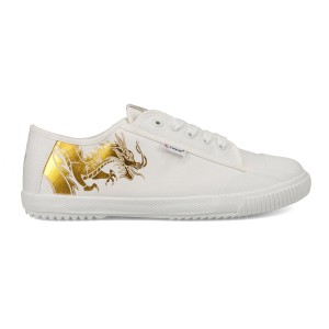 White / Gold Women's Feiyue Bruce Lee Dragon Fe Lo 1920 Shoes | 0zaXShVj