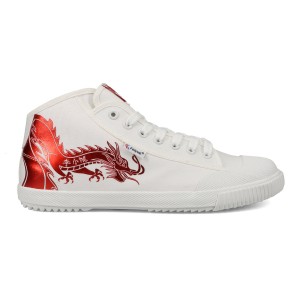 White / Red Men's Feiyue Bruce Lee Dragon Fe Mid 1920 Shoes | zbmCUxDh