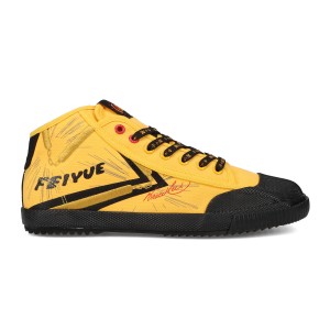 Yellow / Black Men's Feiyue Bruce Lee 1920 Fe Mid Shoes | IS4ZzLZK