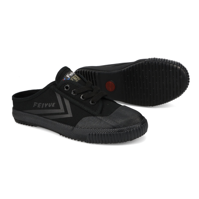 Black / Black Women's Feiyue Fe Lo Mule Shoes | Nsuf18Dq