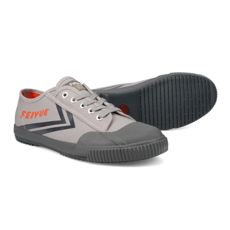 Grey / Orange Men's Feiyue FE LO 1920 Shoes | Ja7UEwHC