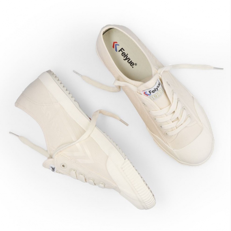 White Men's Feiyue Fe Lo Mule Shoes | 504MH7Gy