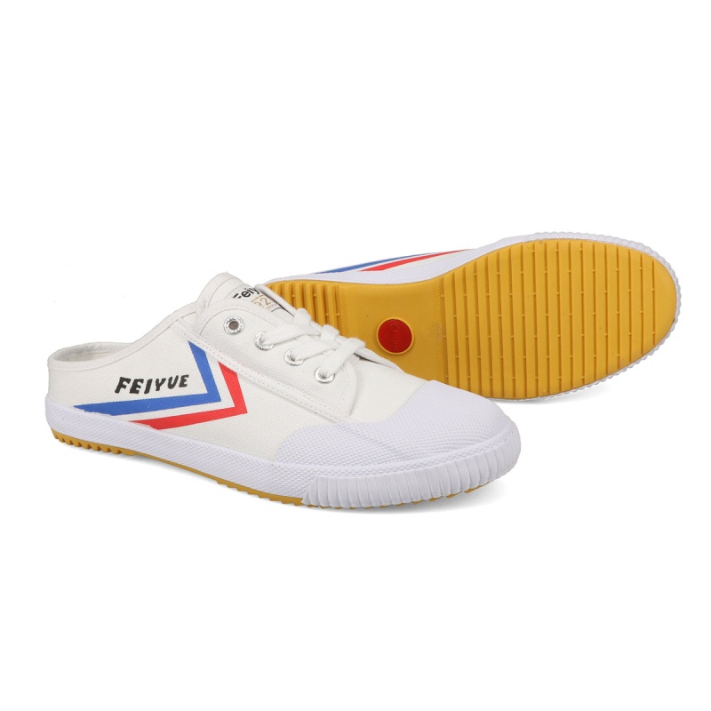 White Men's Feiyue Fe Lo Mule Shoes | i561HJzr