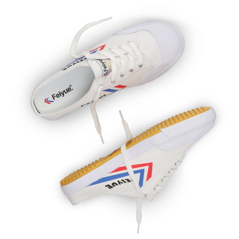 White Men's Feiyue Fe Lo Mule Shoes | i561HJzr