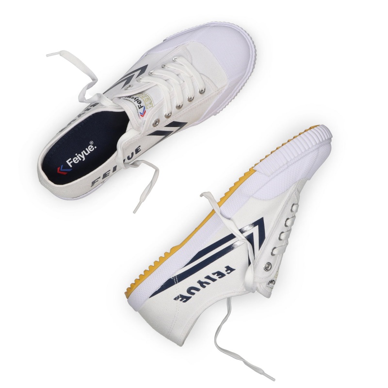 White / Navy Men's Feiyue FE LO 1920 Shoes | 3aCzZgIj