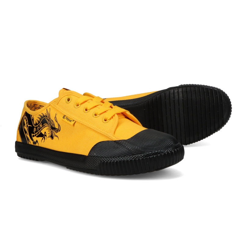 Yellow / Black Men's Feiyue Bruce Lee Dragon Fe Lo 1920 Shoes | VyYM0up5