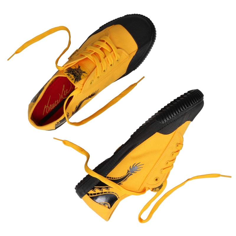 Yellow / Black Men's Feiyue Bruce Lee Dragon Fe Lo 1920 Shoes | VyYM0up5